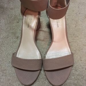 Nude block heels